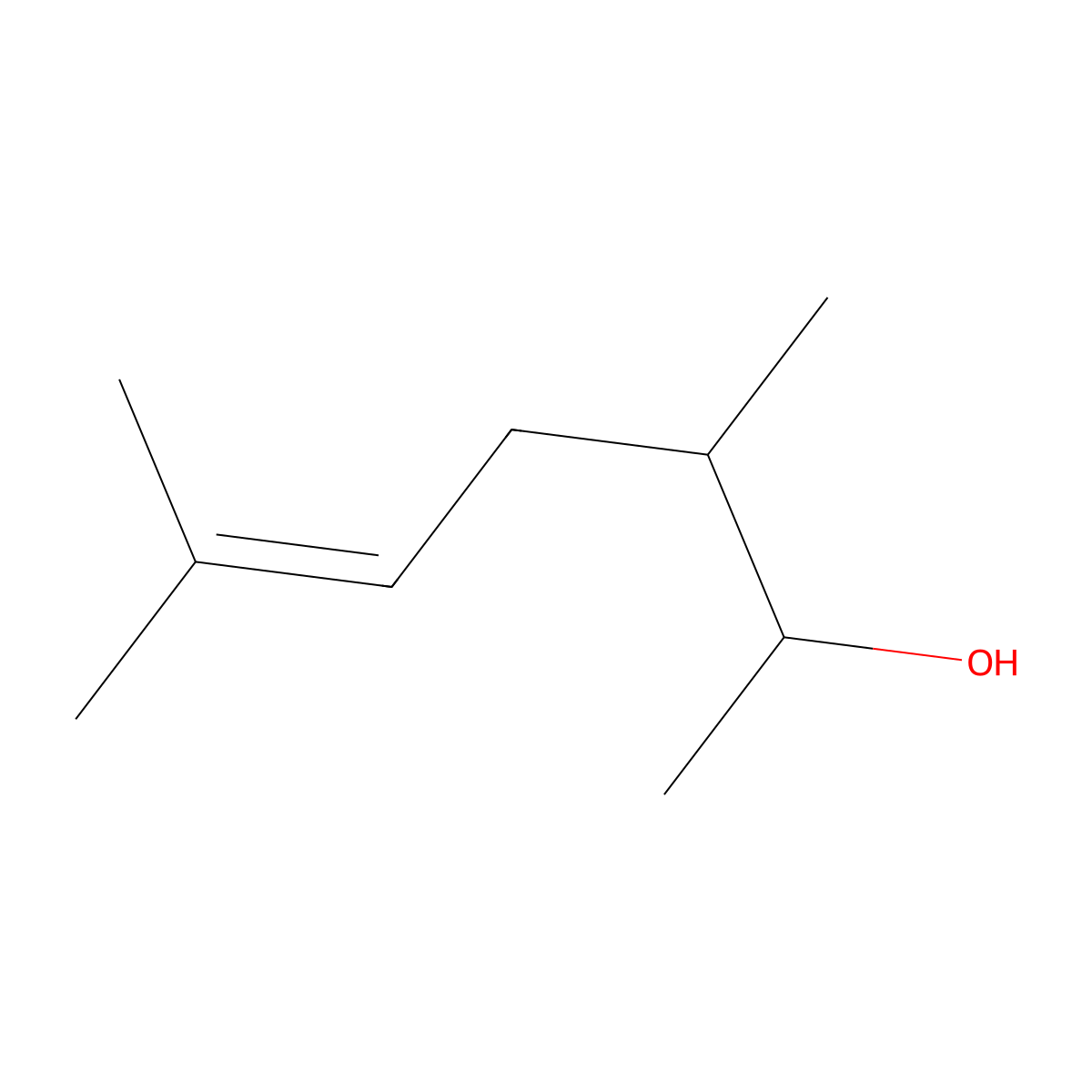 5-Hepten-2-ol, 3,6-dimethyl- molecular structure, CAS 63024-79-3