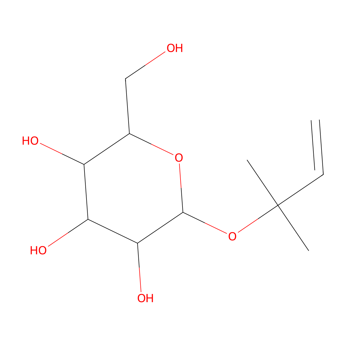 (2R,3S,4S,5R,6S)-2-(Hydroxymethyl)-6-(2-Methylbut-3-En-2-Yloxy)Oxane-3,4,5-Triol molecular structure, CAS 63026-02-8
