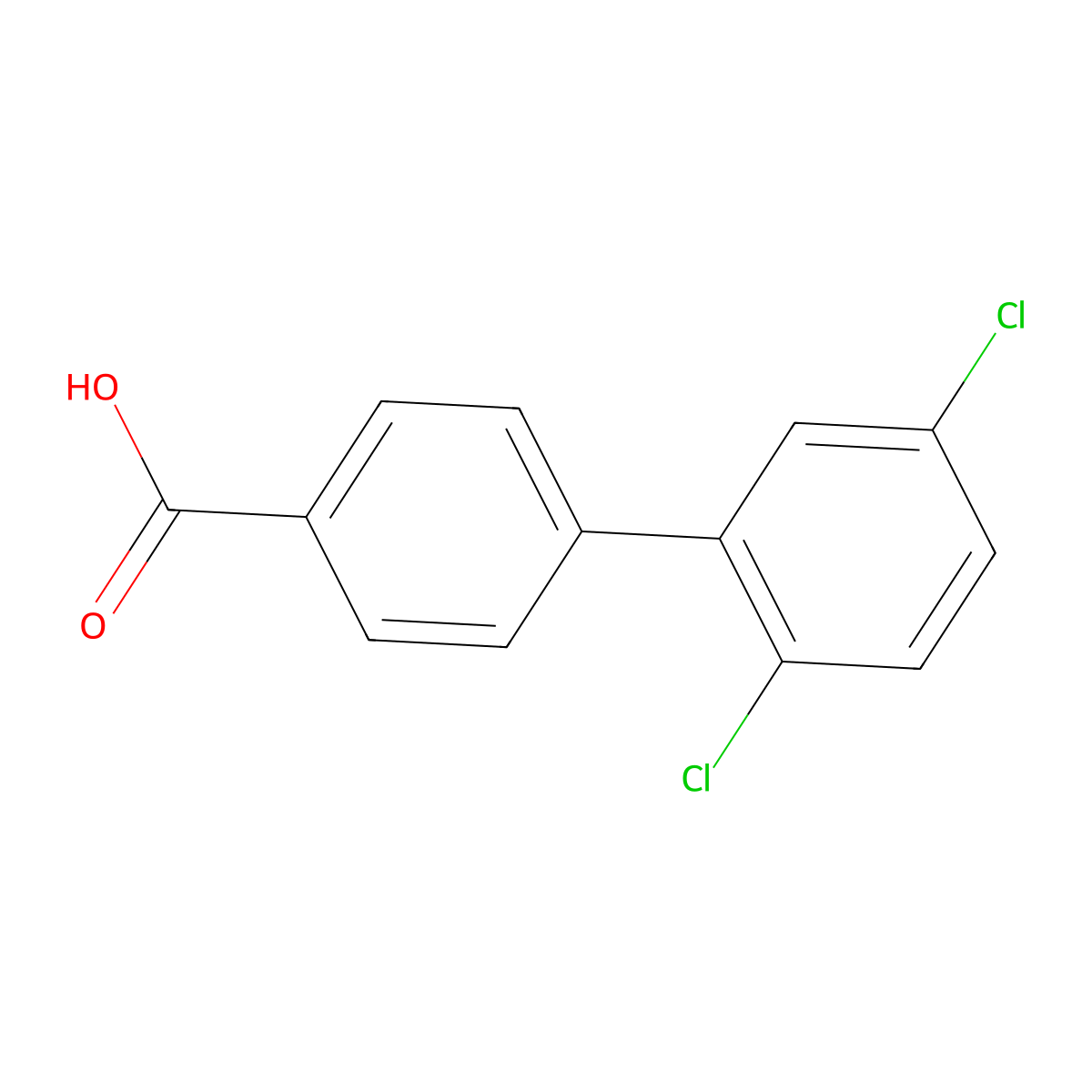 4-(2,5-Dichlorophenyl)benzoic acid molecular structure, CAS 63028-31-9