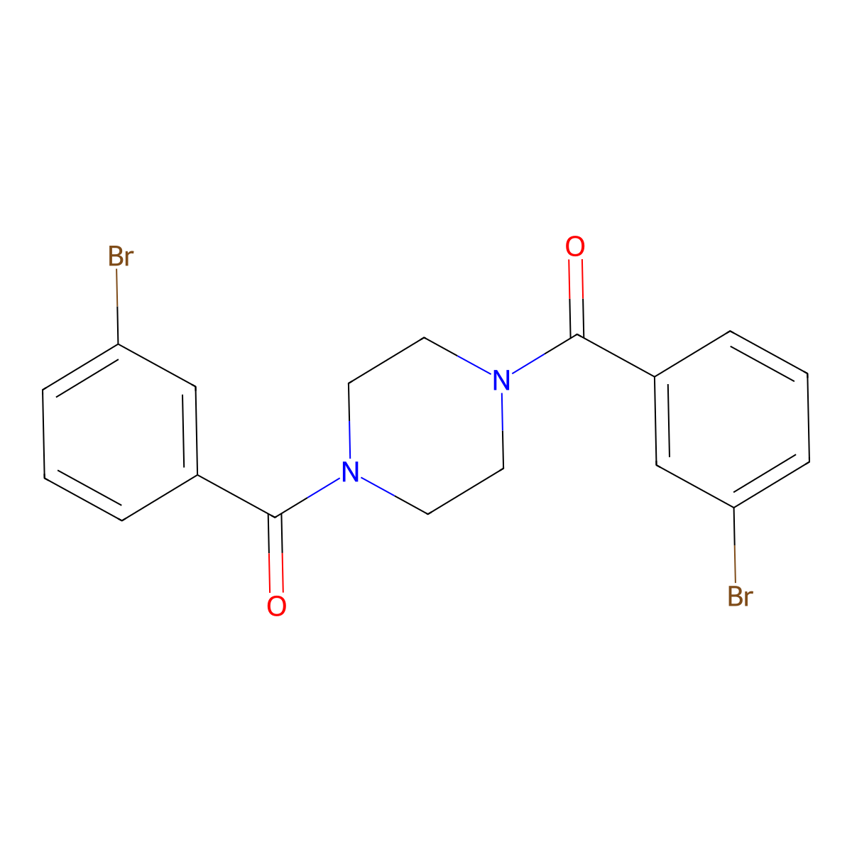 [4-(3-Bromo-benzoyl)-piperazin-1-yl]-(3-bromo-phenyl)-methanone molecular structure, CAS 6303-00-0