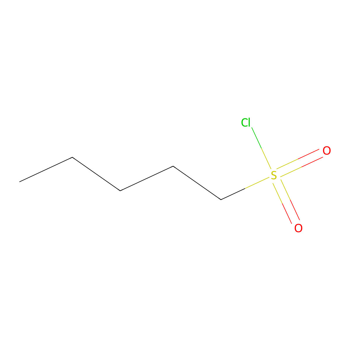 1-Pentanesulfonyl chloride molecular structure, CAS 6303-18-0