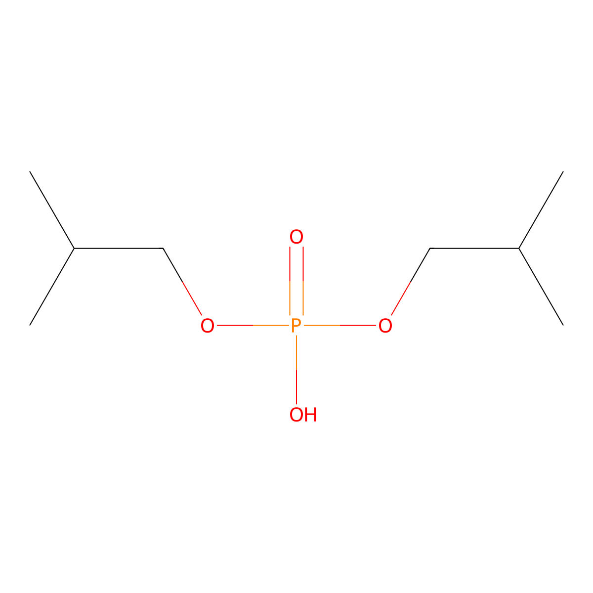 Diisobutyl hydrogen phosphate molecular structure, CAS 6303-30-6