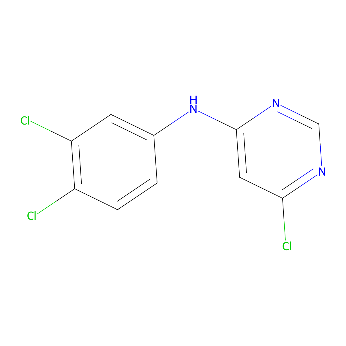 6-Chloro-n-(3,4-dichlorophenyl)pyrimidin-4-amine molecular structure, CAS 6303-46-4