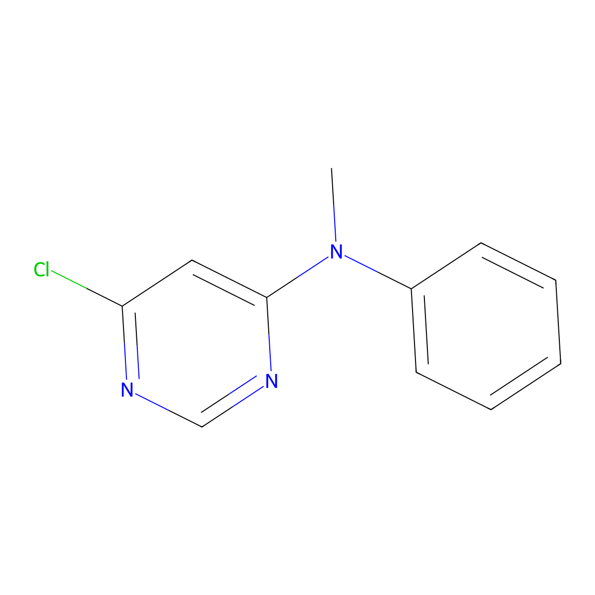 6-chloro-N-methyl-N-phenylpyrimidin-4-amine molecular structure, CAS 6303-48-6
