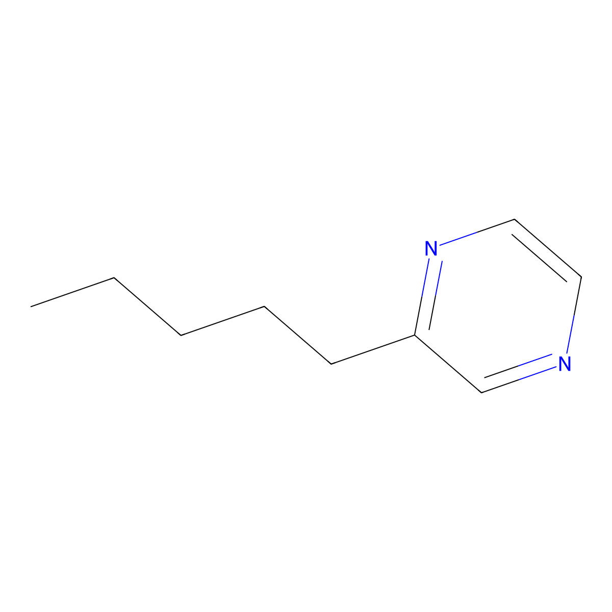 Pentylpyrazine molecular structure, CAS 6303-75-9
