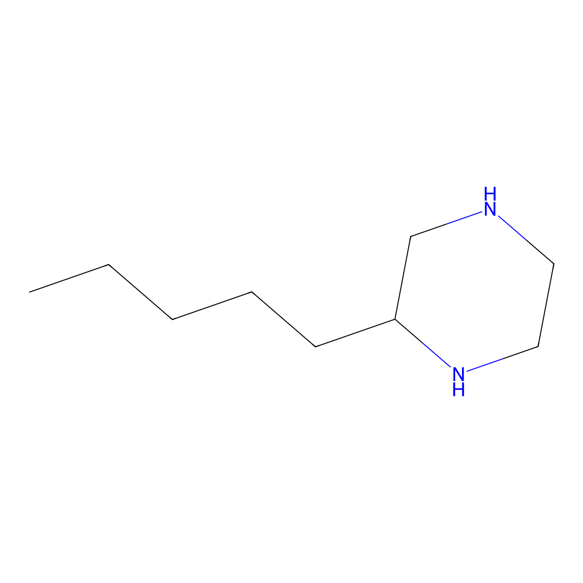 2-Pentylpiperazine molecular structure, CAS 6303-79-3