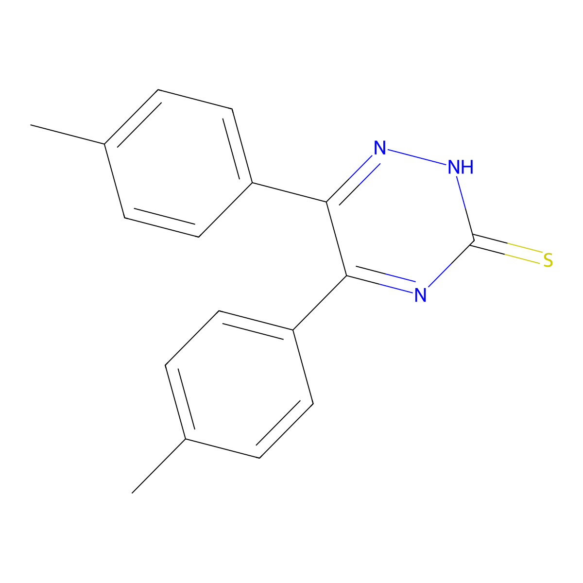 5,6-Di-p-tolyl-[1,2,4]triazine-3-thiol molecular structure, CAS 63031-39-0