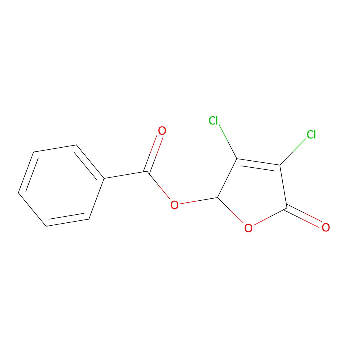 3,4-Dichloro-5-oxo-2,5-dihydrofuran-2-yl benzoate molecular structure, CAS 63031-47-0