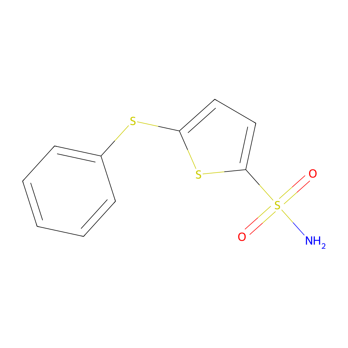 5-(Phenylthio)thiophene-2-sulfonamide molecular structure, CAS 63031-79-8