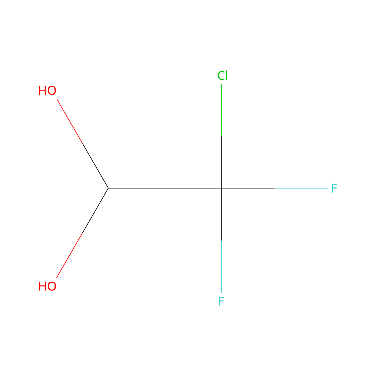 2-Chloro-2,2-difluoro-1,1-ethanediol molecular structure, CAS 63034-47-9