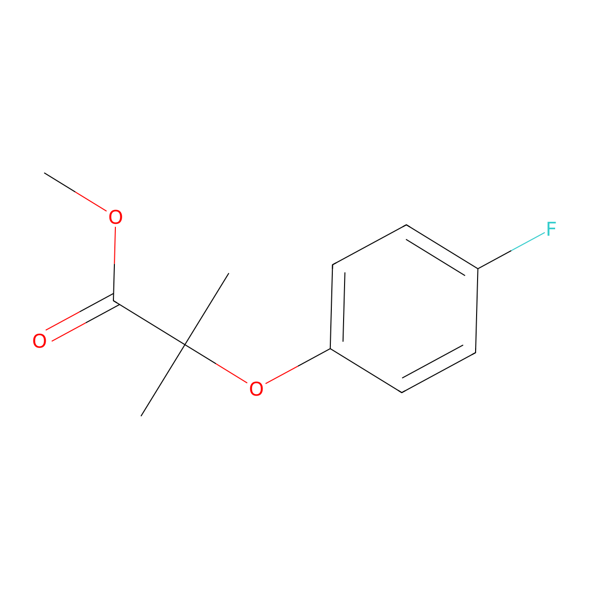 Methyl 2-(4-fluorophenoxy)-2-methylpropanoate molecular structure, CAS 63034-61-7
