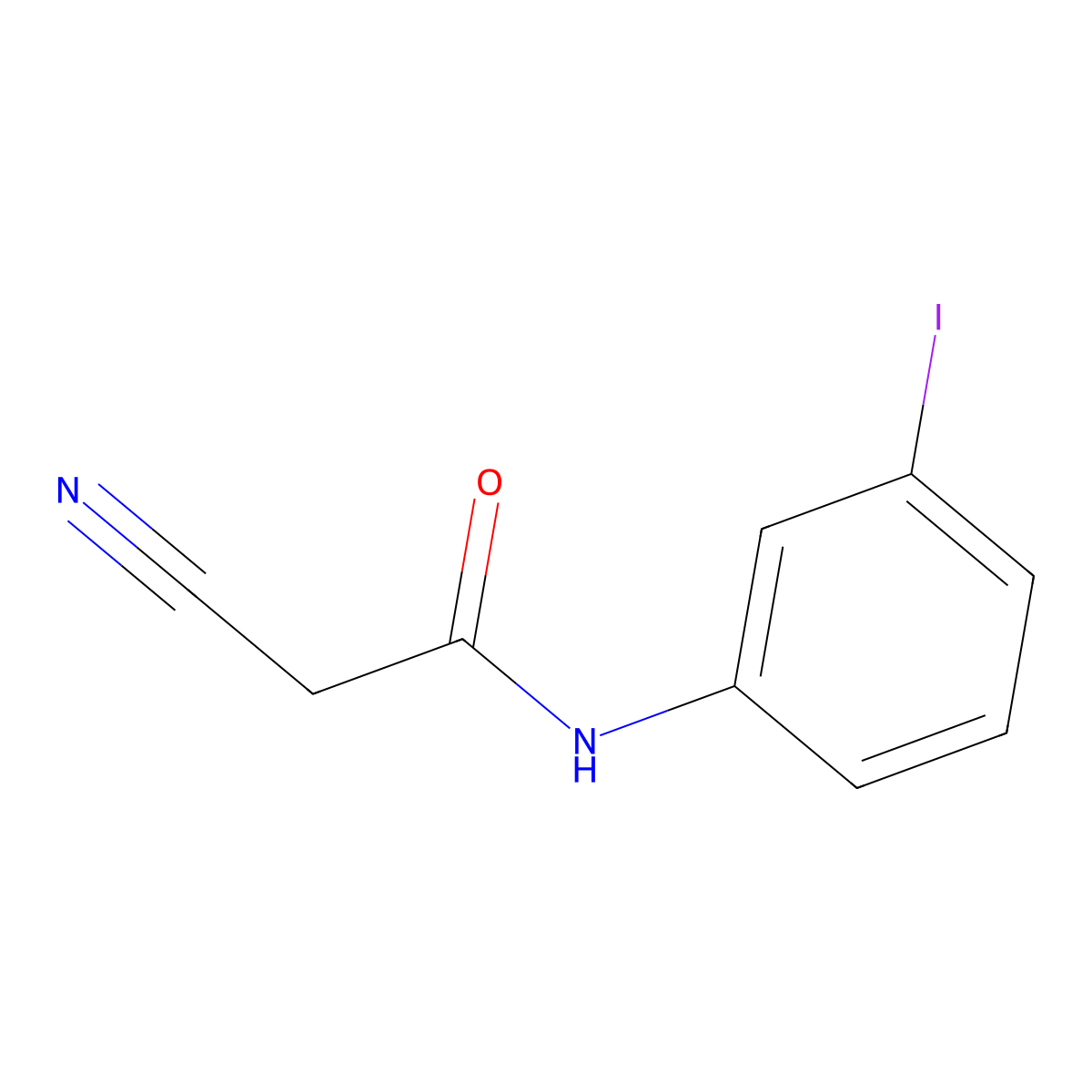 2-cyano-N-(3-iodophenyl)acetamide molecular structure, CAS 63034-92-4