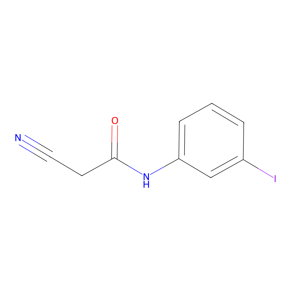 2-cyano-N-(3-iodophenyl)acetamide molecular structure, CAS 63034-92-4