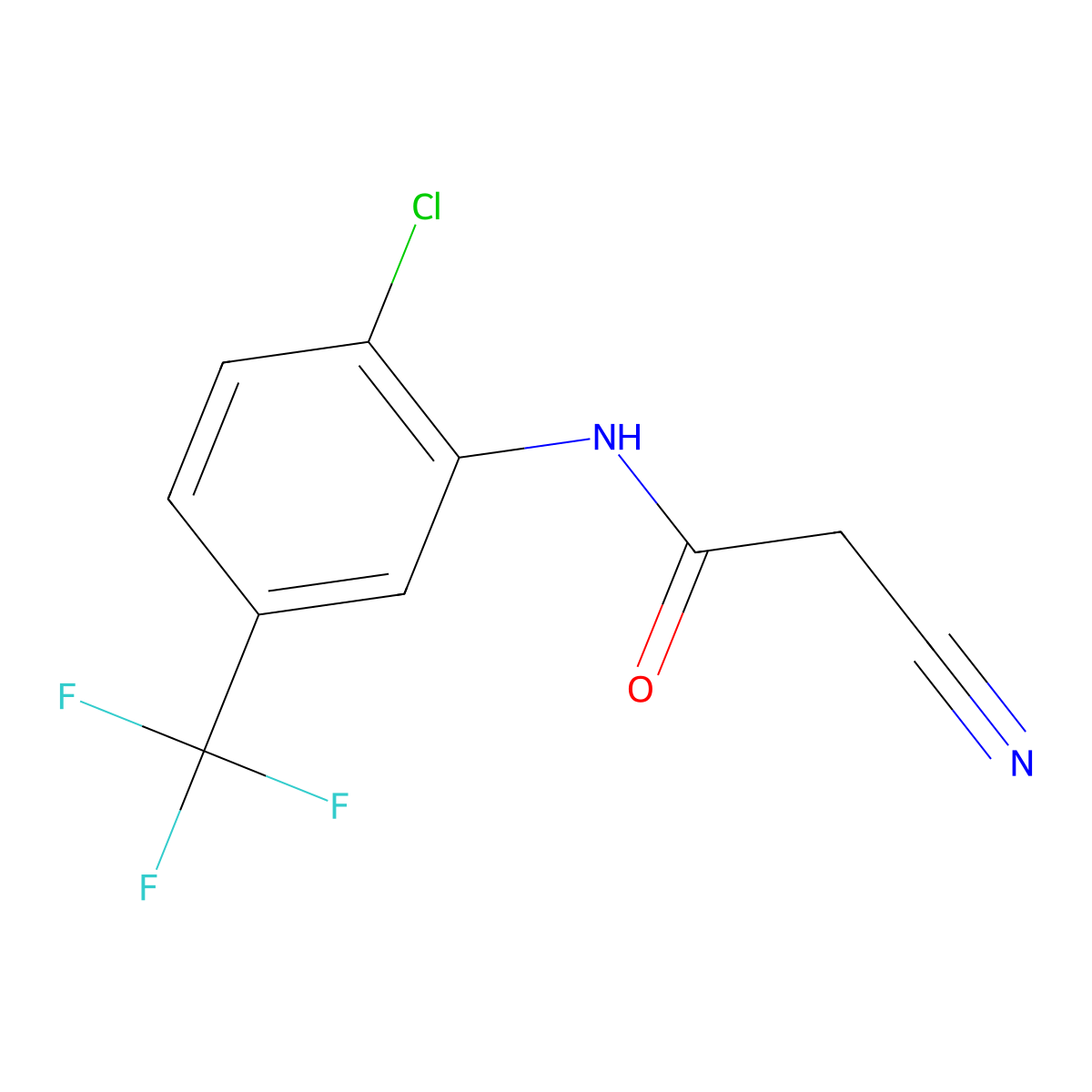 N-[2-chloro-5-(trifluoromethyl)phenyl]-2-cyanoacetamide molecular structure, CAS 63034-98-0