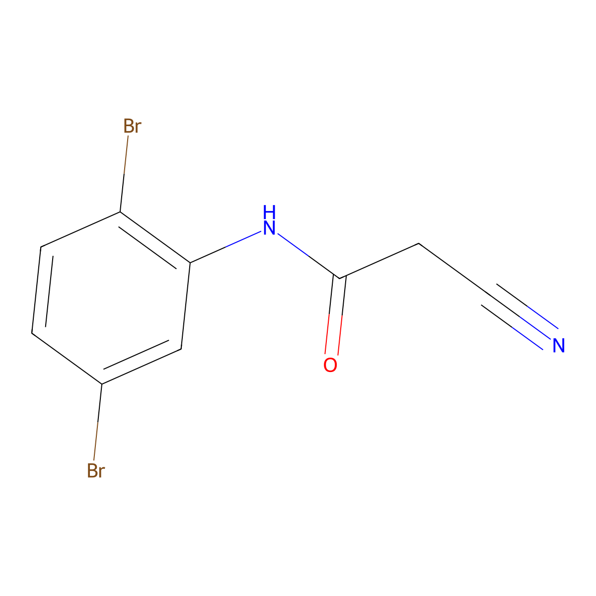 2-Cyano-N-(2,5-dibromophenyl)acetamide molecular structure, CAS 63034-99-1