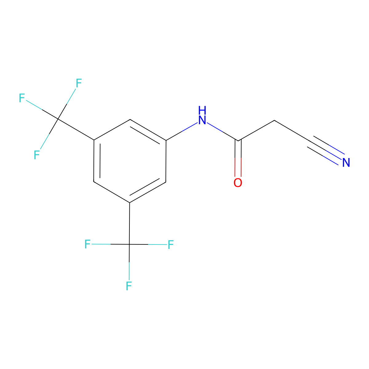 Acetamide, N-[3,5-bis(trifluoromethyl)phenyl]-2-cyano- molecular structure, CAS 63035-03-0