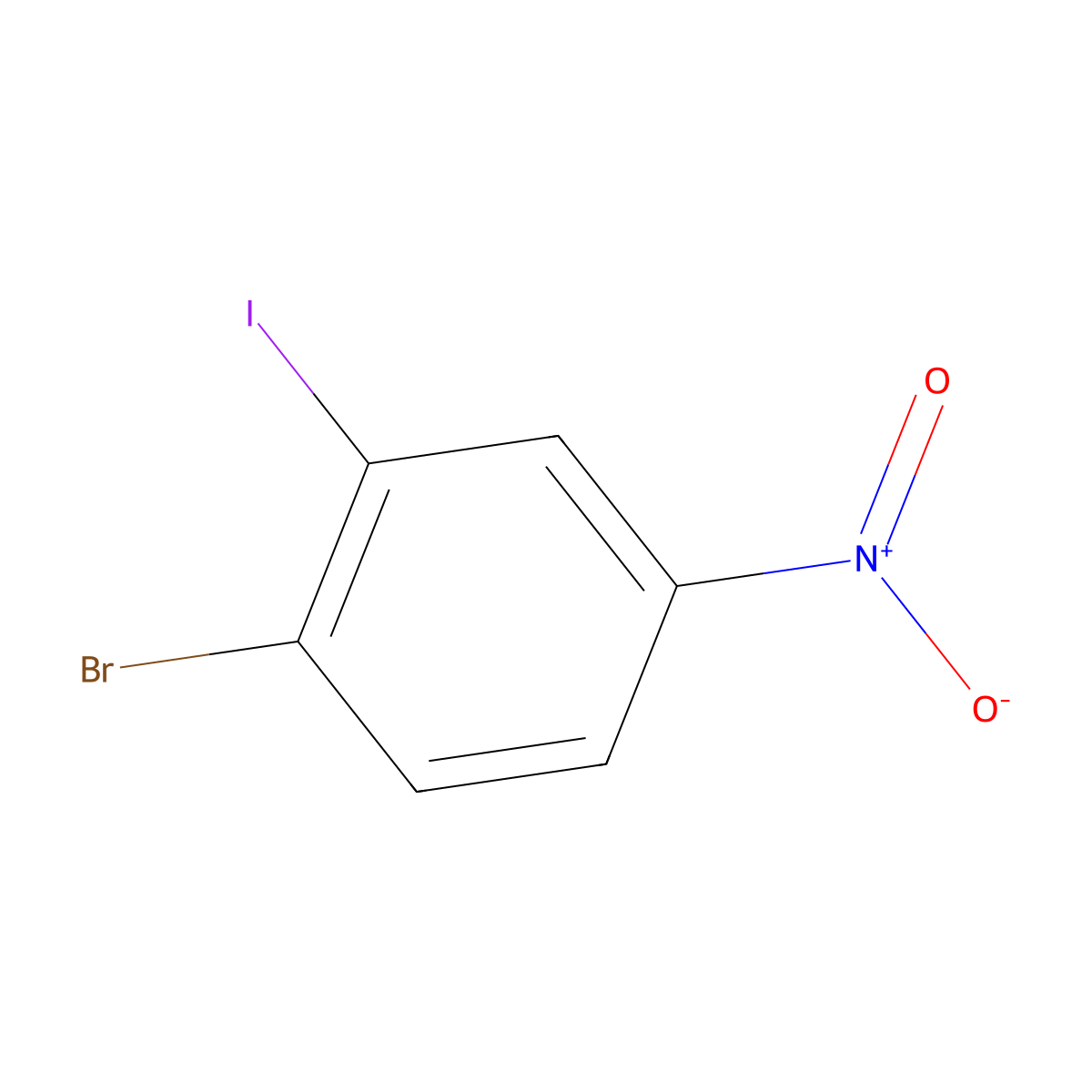 1-Bromo-2-iodo-4-nitrobenzene molecular structure, CAS 63037-63-8