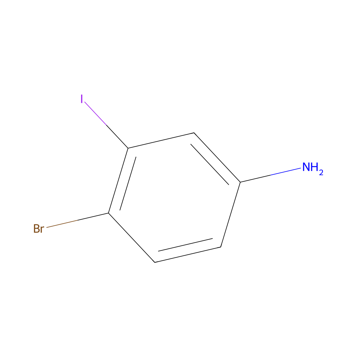 4-Bromo-3-iodoaniline molecular structure, CAS 63037-64-9