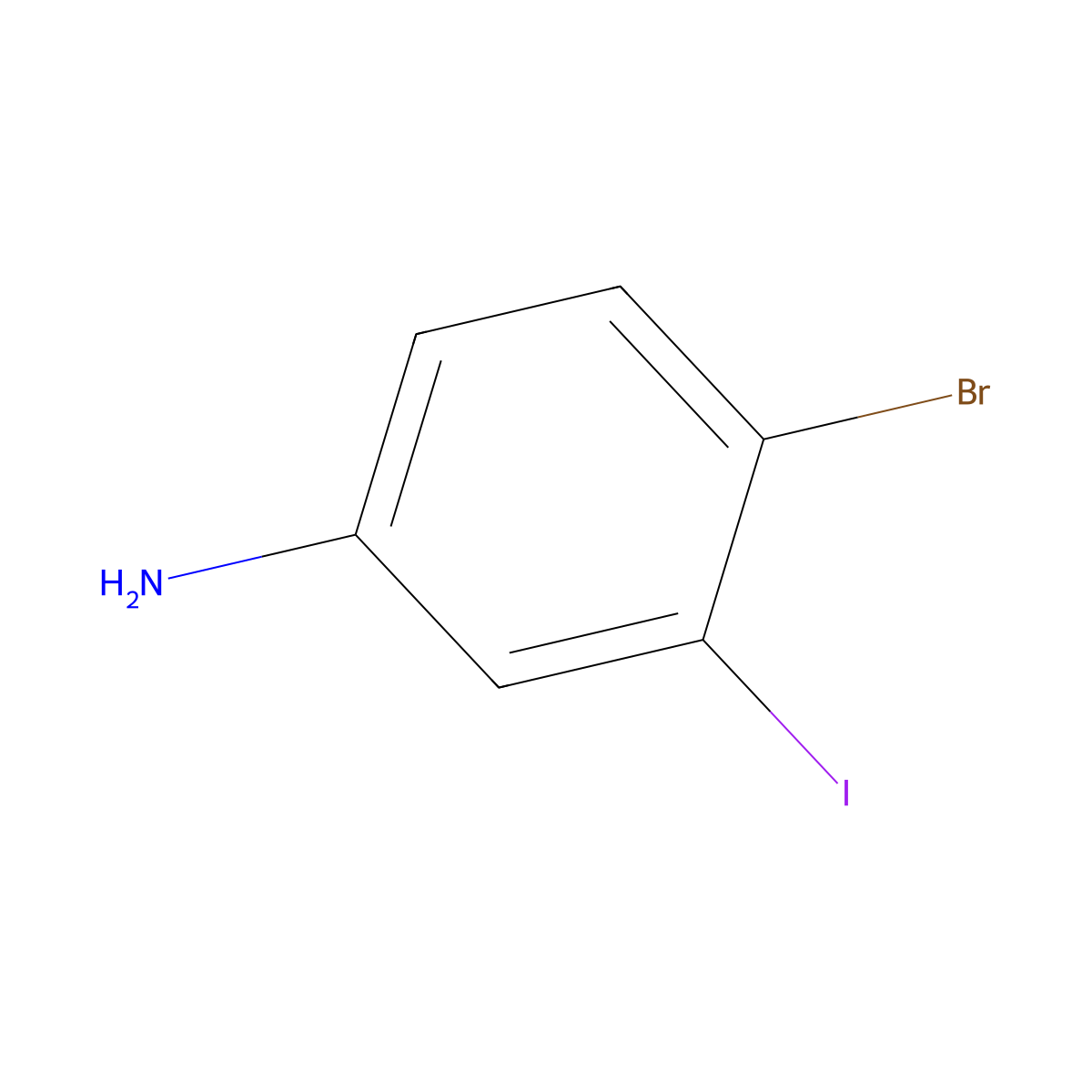 4-Bromo-3-iodoaniline molecular structure, CAS 63037-64-9