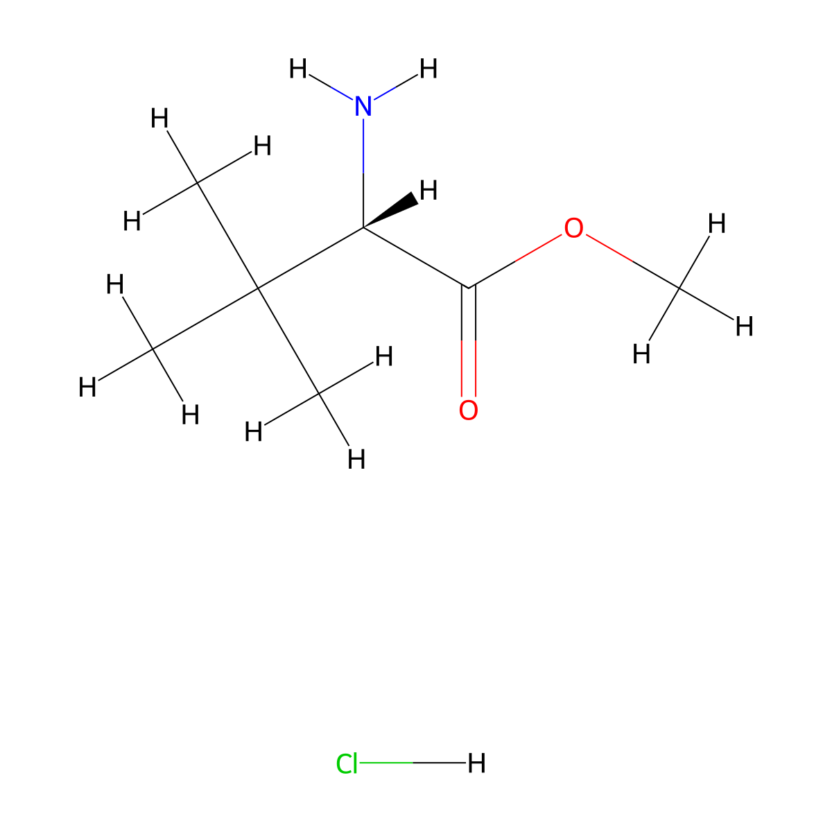 Methyl L-tert-leucinate hydrochloride molecular structure, CAS 63038-27-7