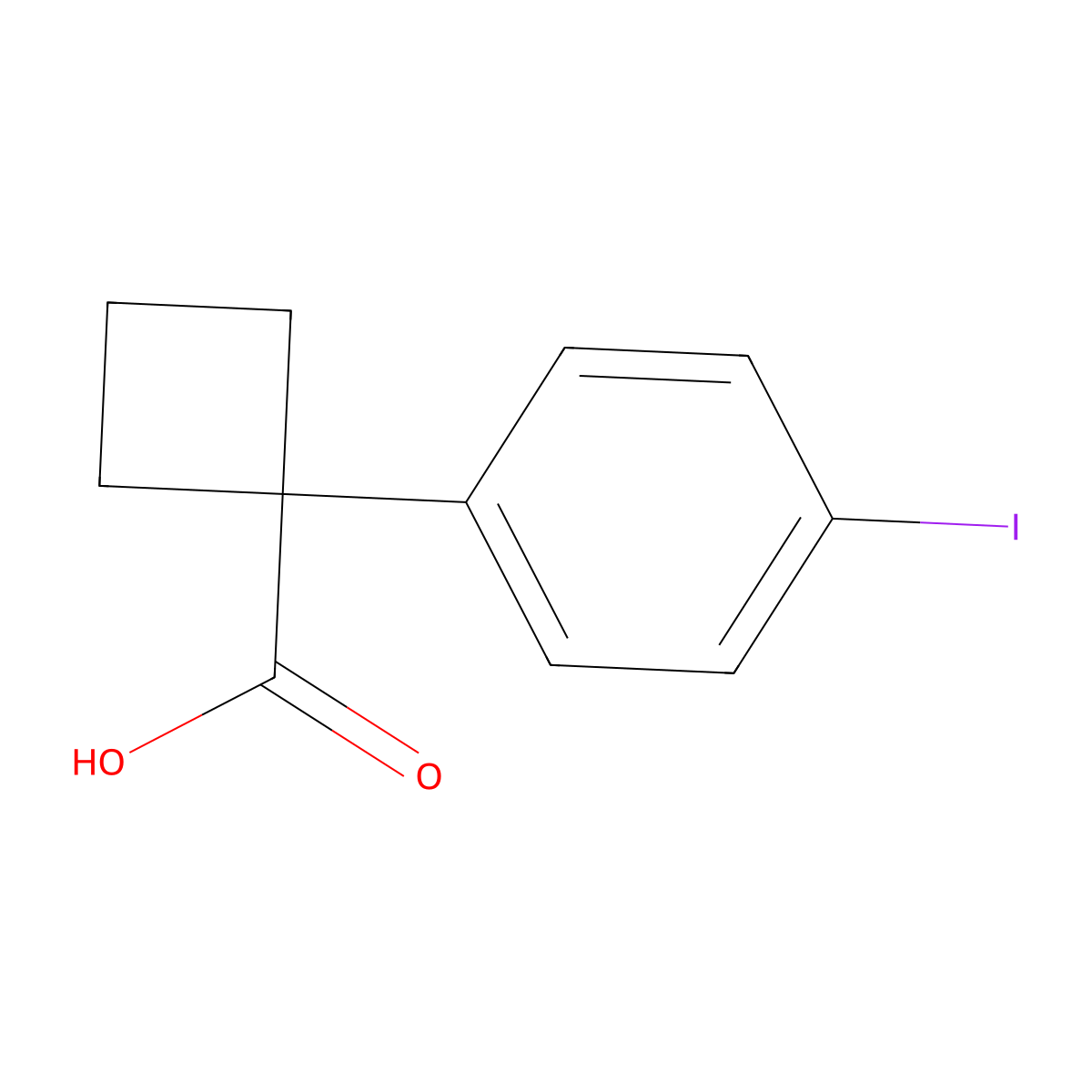 1-(4-Iodophenyl)cyclobutanecarboxylic acid molecular structure, CAS 630382-89-7