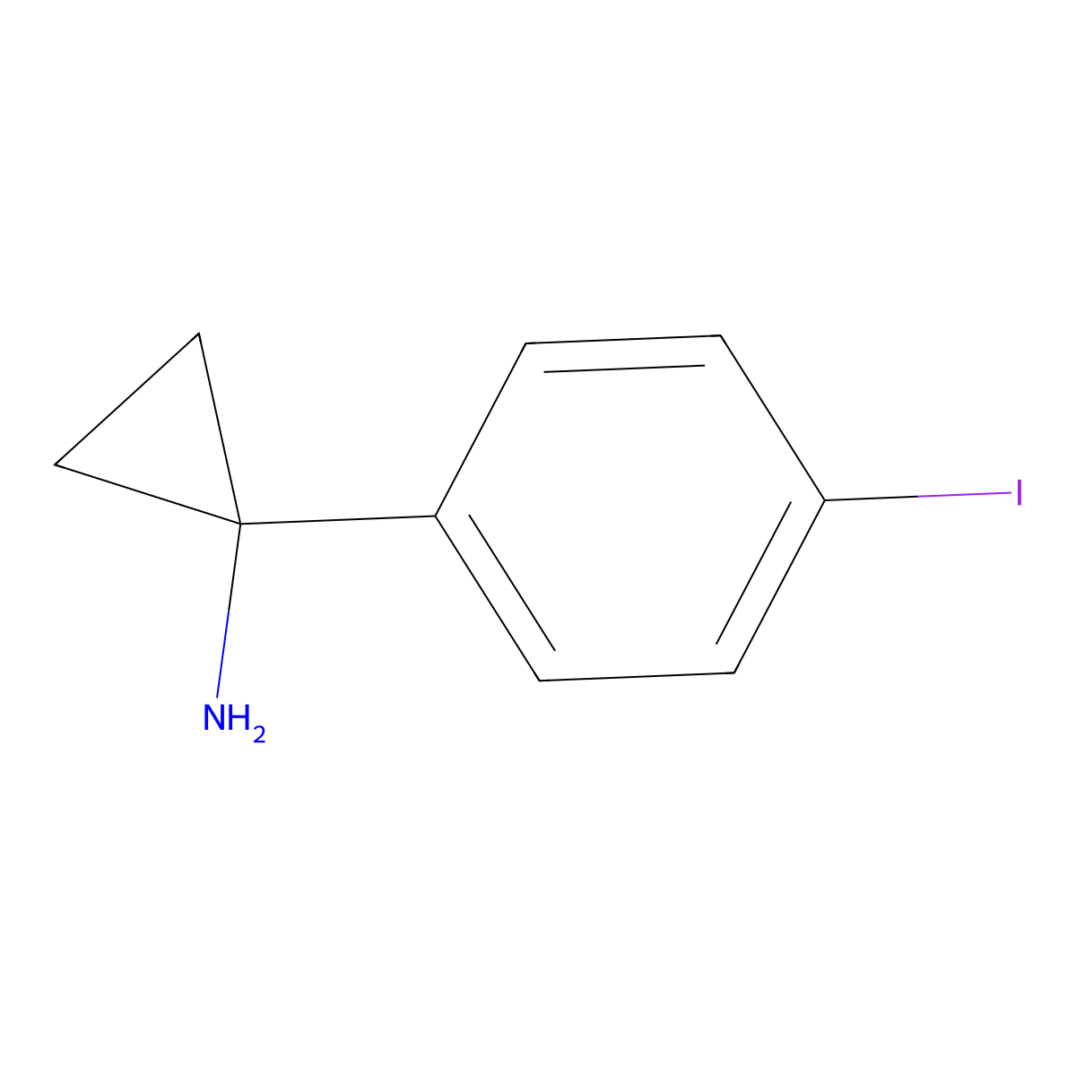 1-(4-Iodophenyl)cyclopropanamine molecular structure, CAS 630384-20-2