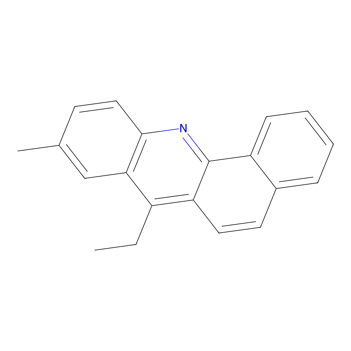 BENZ(c)ACRIDINE, 7-ETHYL-9-METHYL- molecular structure, CAS 63039-89-4