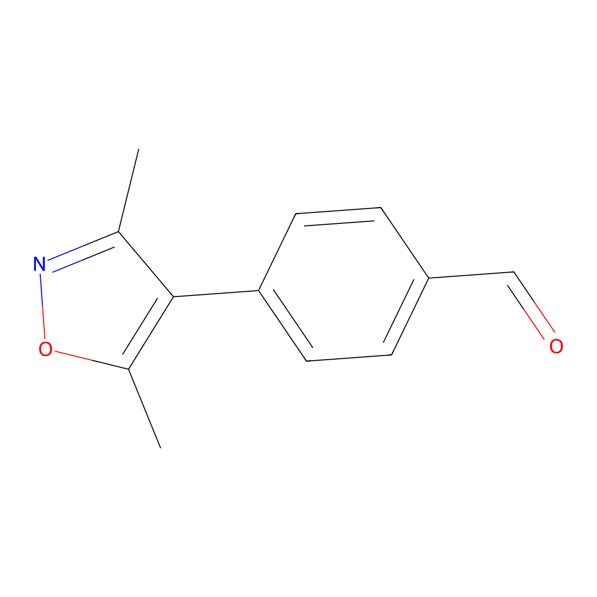 4-(3,5-Dimethylisoxazol-4-yl)benzaldehyde molecular structure, CAS 630392-25-5