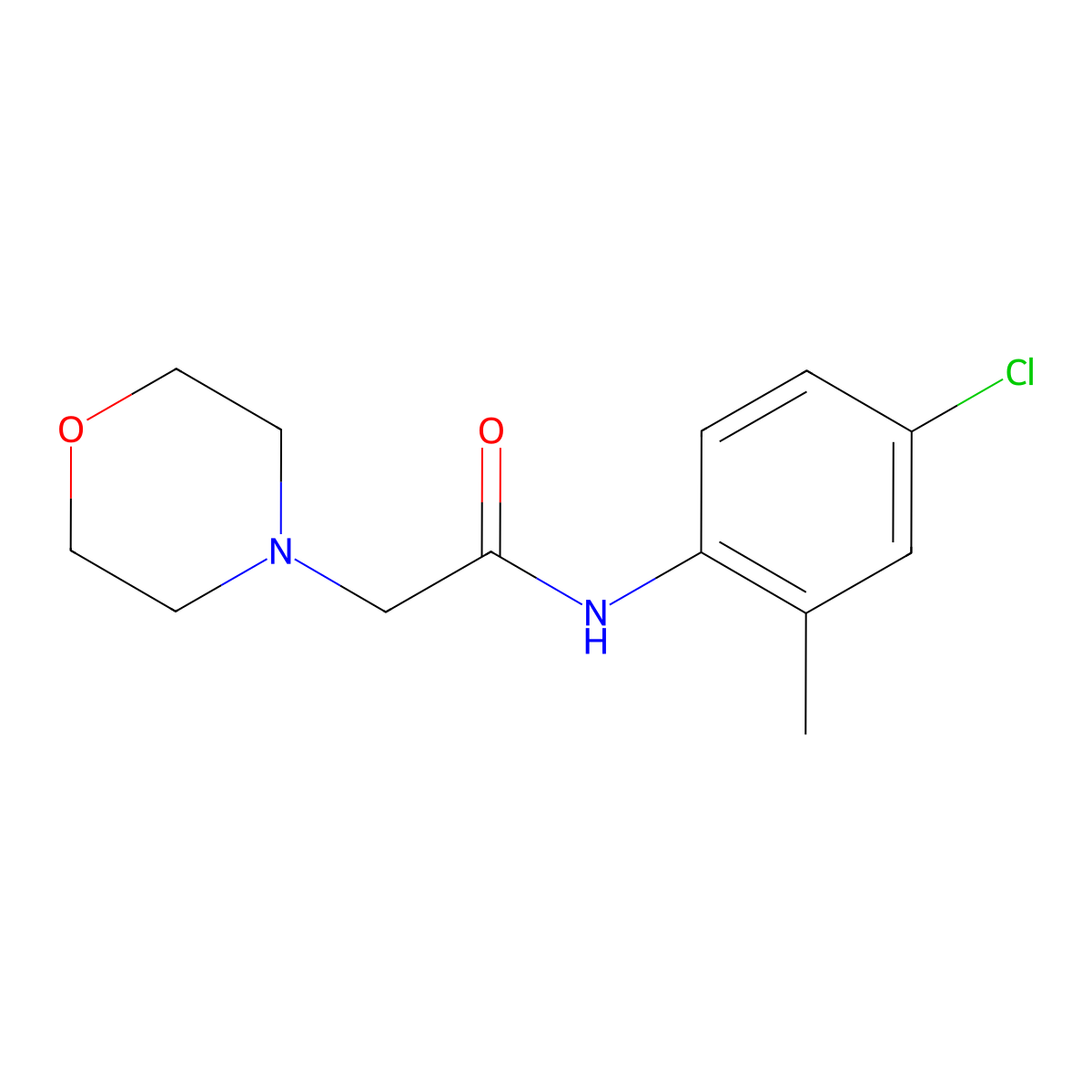N-(4-chloro-2-methylphenyl)-2-(morpholin-4-yl)acetamide molecular structure, CAS 6304-05-8