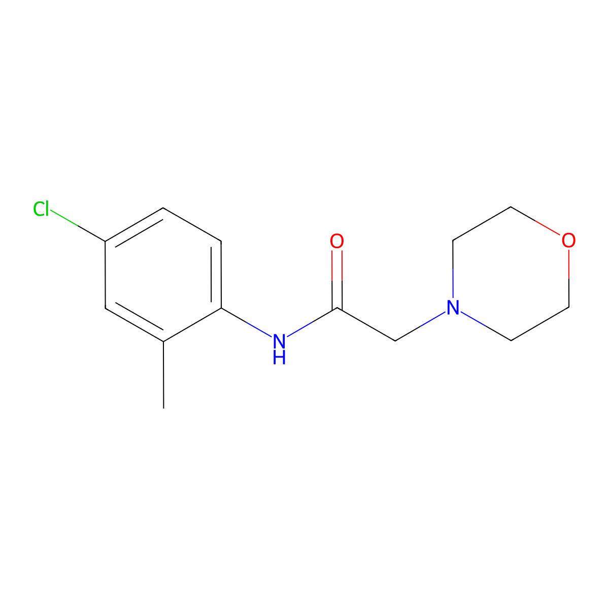 N-(4-chloro-2-methylphenyl)-2-(morpholin-4-yl)acetamide molecular structure, CAS 6304-05-8