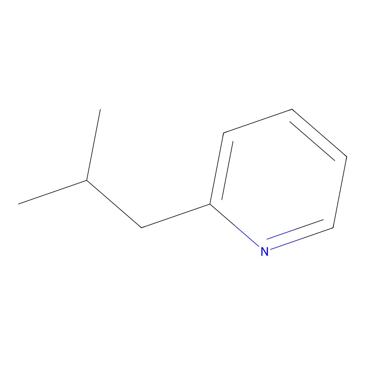 2-Isobutylpyridine molecular structure, CAS 6304-24-1