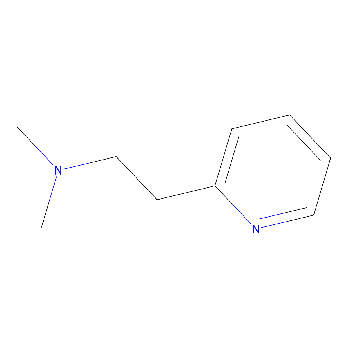 N,N-dimethylpyridine-2-ethylamine molecular structure, CAS 6304-27-4