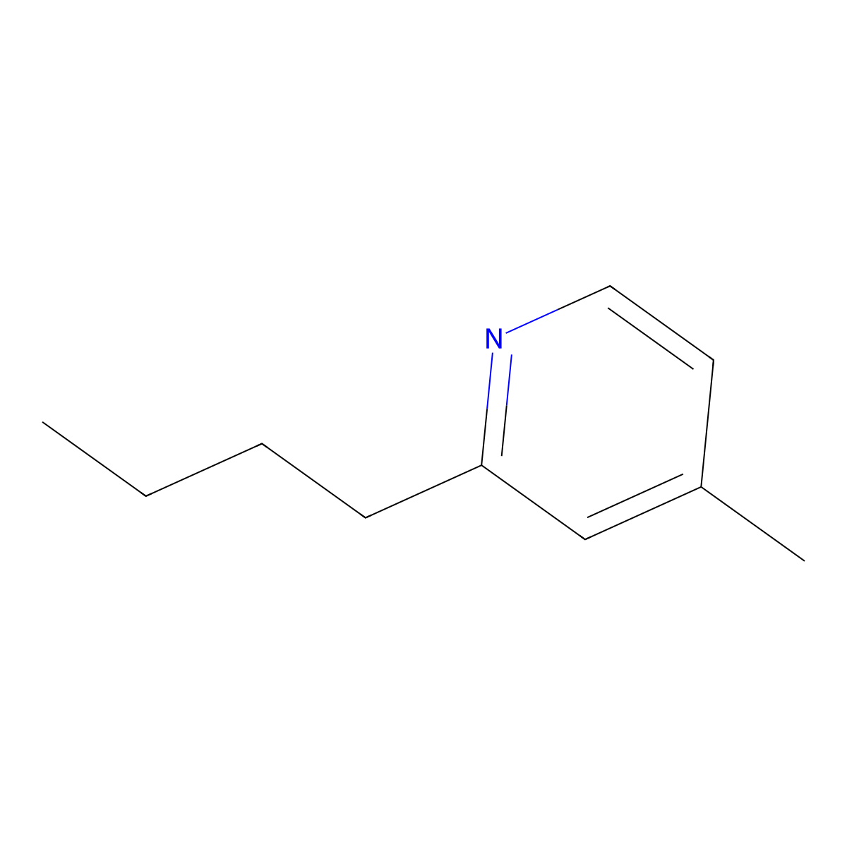 Pyridine, 2-butyl-4-methyl- molecular structure, CAS 6304-31-0