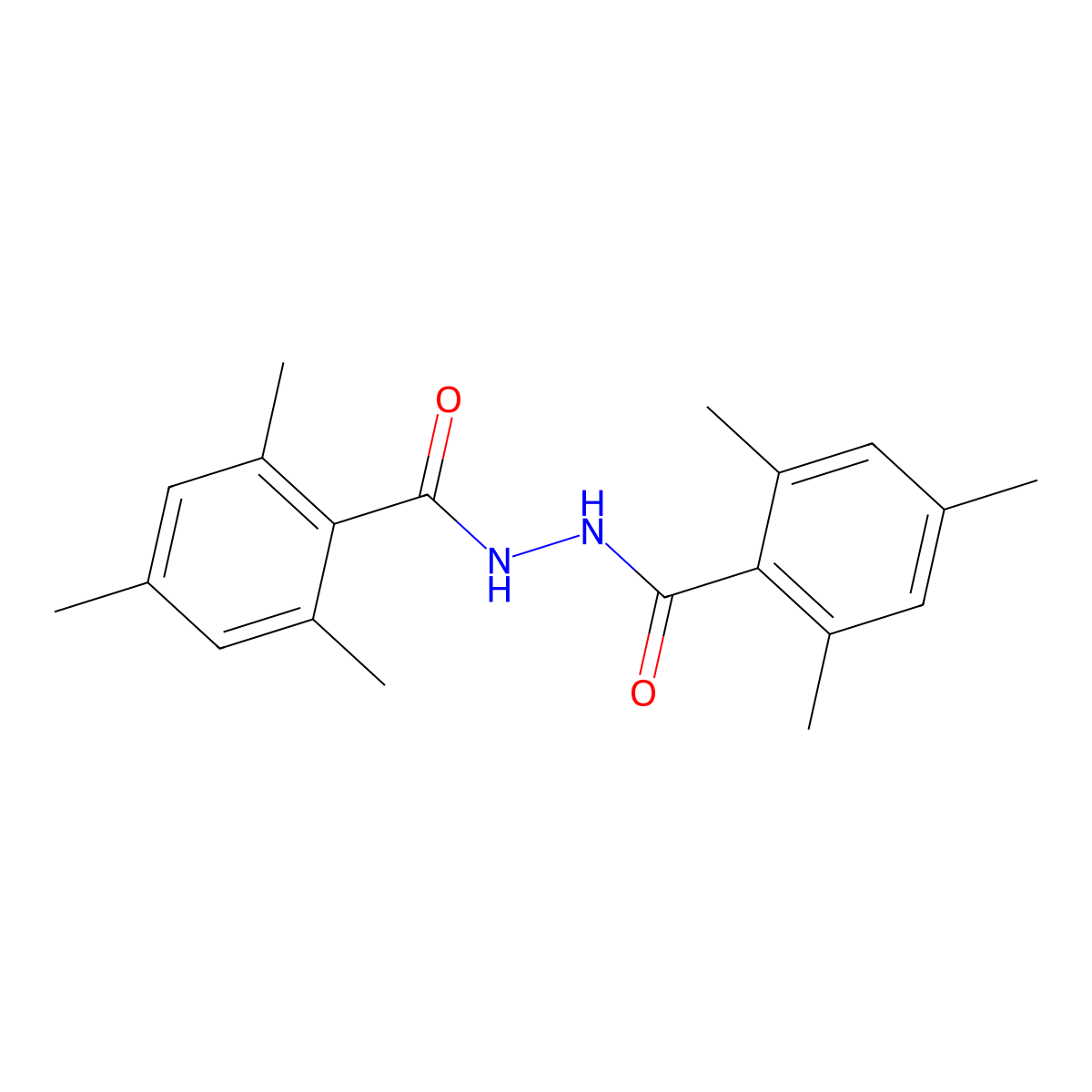 2,4,6-trimethyl-N'-(2,4,6-trimethylbenzoyl)benzohydrazide molecular structure, CAS 6304-44-5