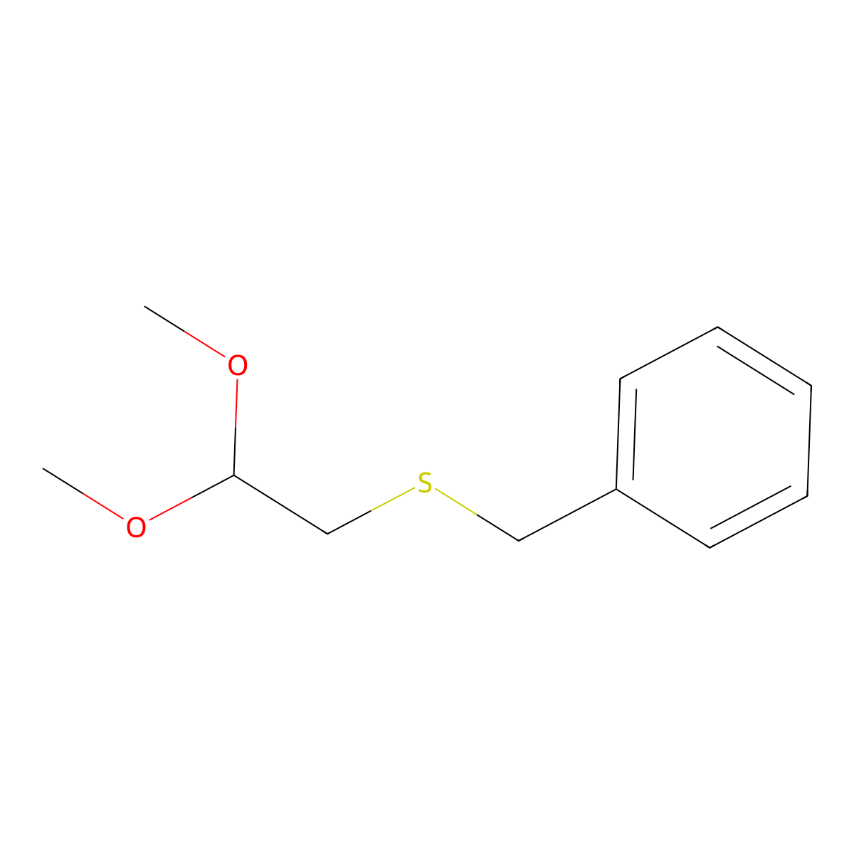 {[(2,2-Dimethoxyethyl)sulfanyl]methyl}benzene molecular structure, CAS 6304-94-5