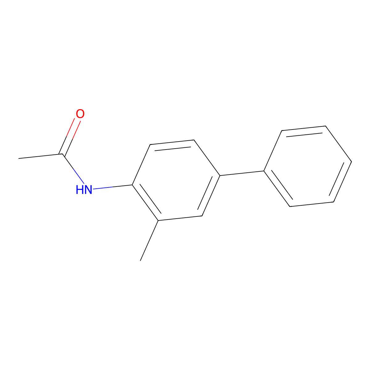 3-Methyl-4-acetylaminobiphenyl molecular structure, CAS 63040-30-2