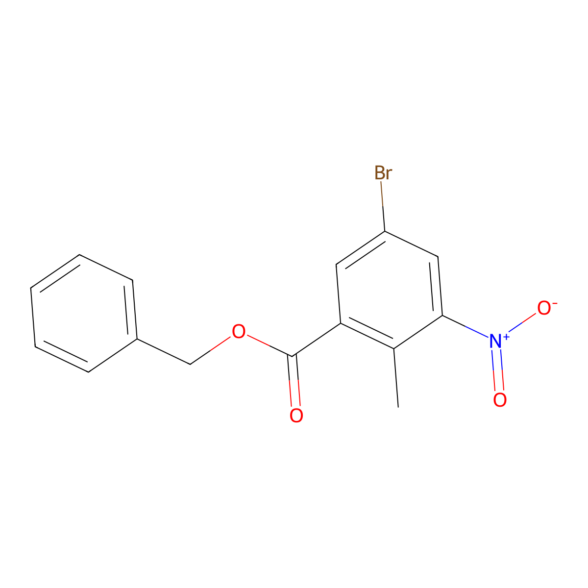 5-Bromo-2-methyl-3-nitrobenzoic acid benzyl ester molecular structure, CAS 630400-00-9