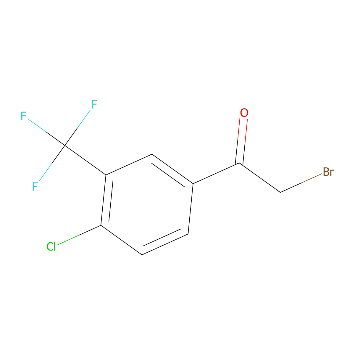 2-Bromo-1-[4-chloro-3-(trifluoromethyl)phenyl]ethanone molecular structure, CAS 630404-09-0