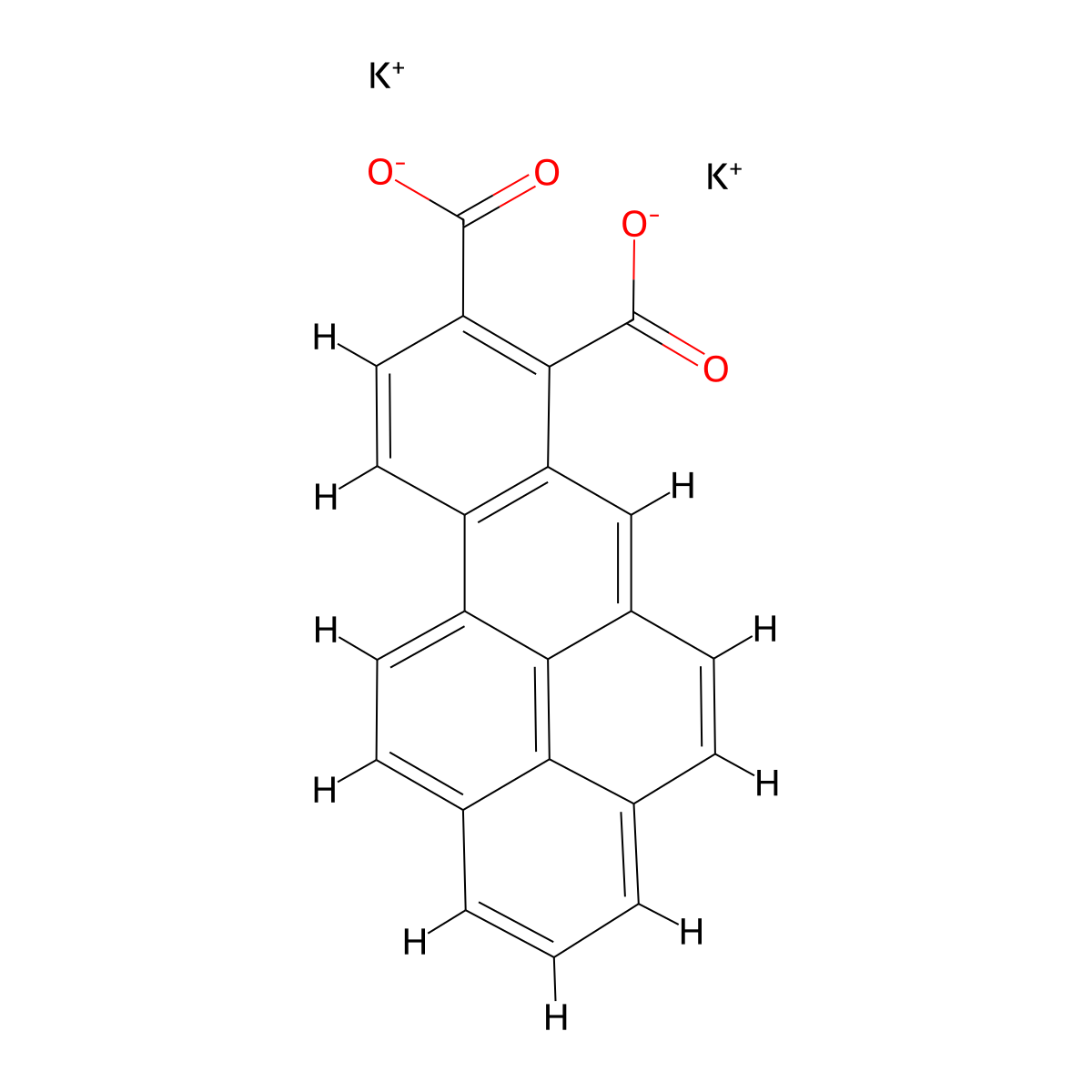 benzo(a)pyrene-7,8-dicarboxylic acid, potassium salt molecular structure, CAS 63041-32-7