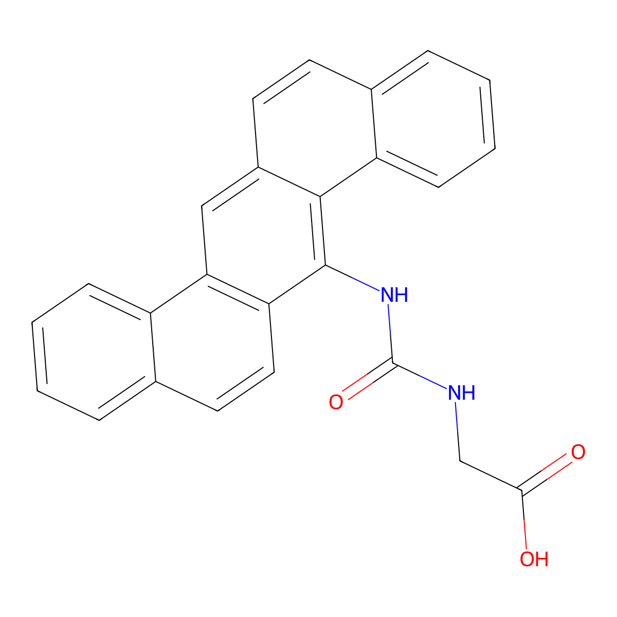 GLYCINE, N-(DIBENZ(a,h)ANTHRACEN-7-YLCARBAMOYL)- molecular structure, CAS 63041-44-1