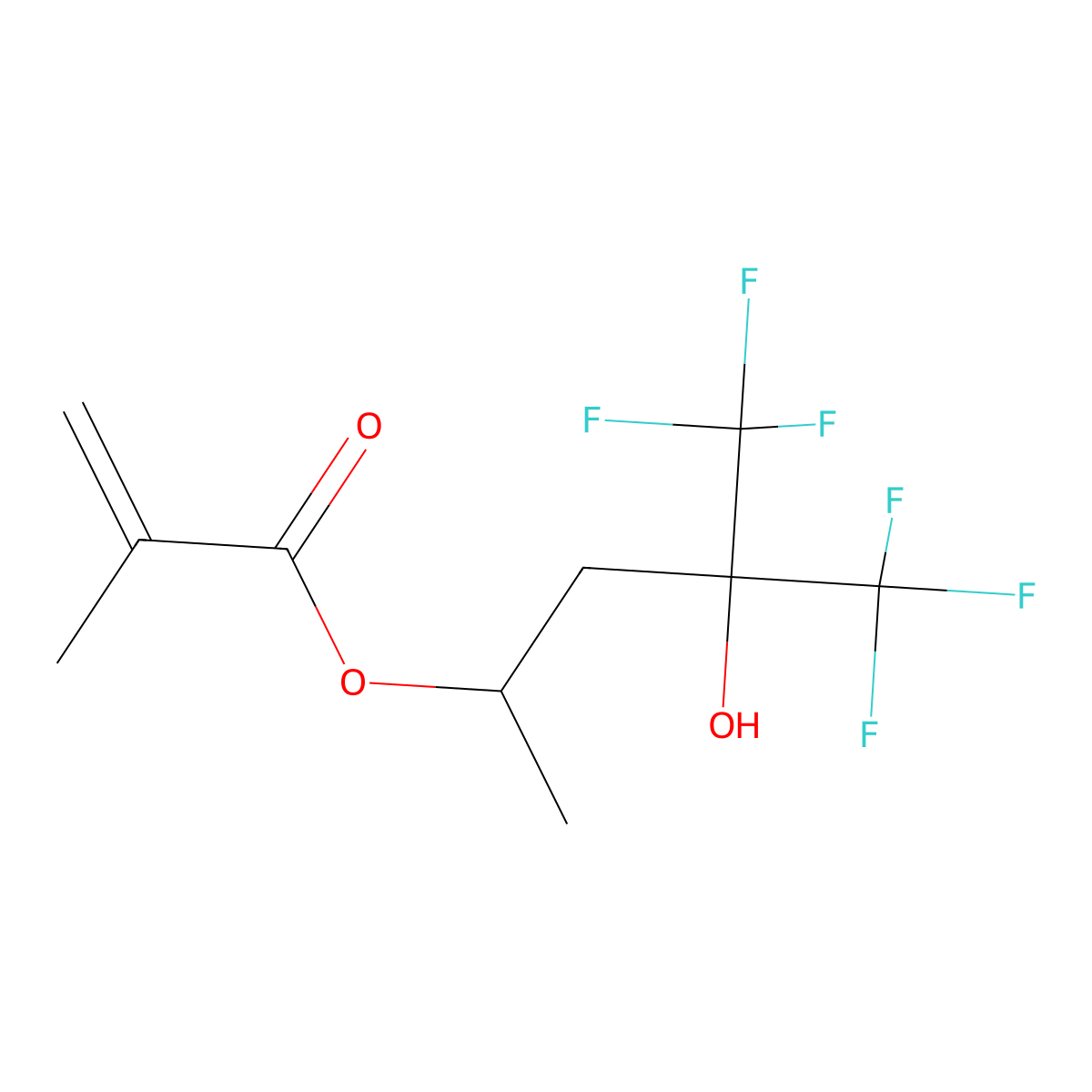 5,5,5-Trifluoro-4-hydroxy-4-(trifluoromethyl)pentan-2-yl methacrylate molecular structure, CAS 630414-85-6