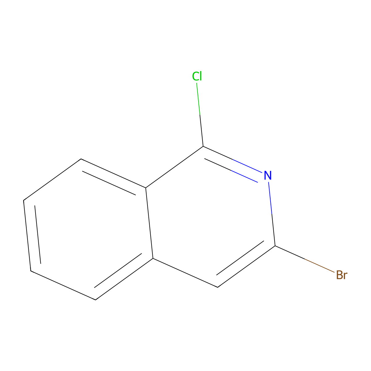 3-Bromo-1-chloroisoquinoline molecular structure, CAS 630422-00-3