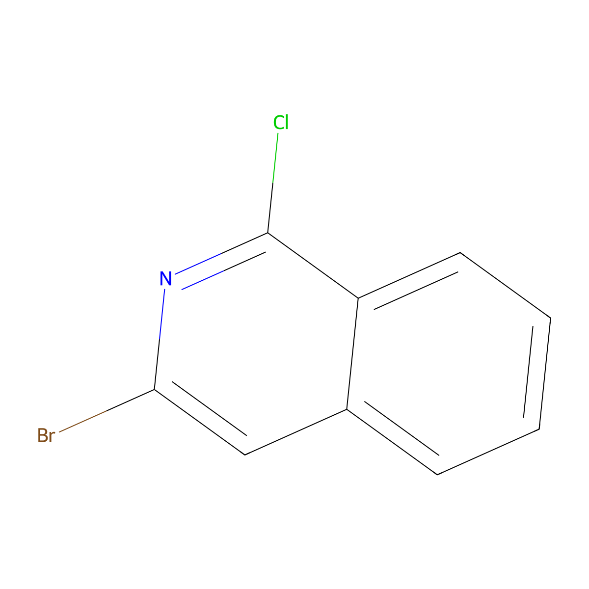 3-Bromo-1-chloroisoquinoline molecular structure, CAS 630422-00-3