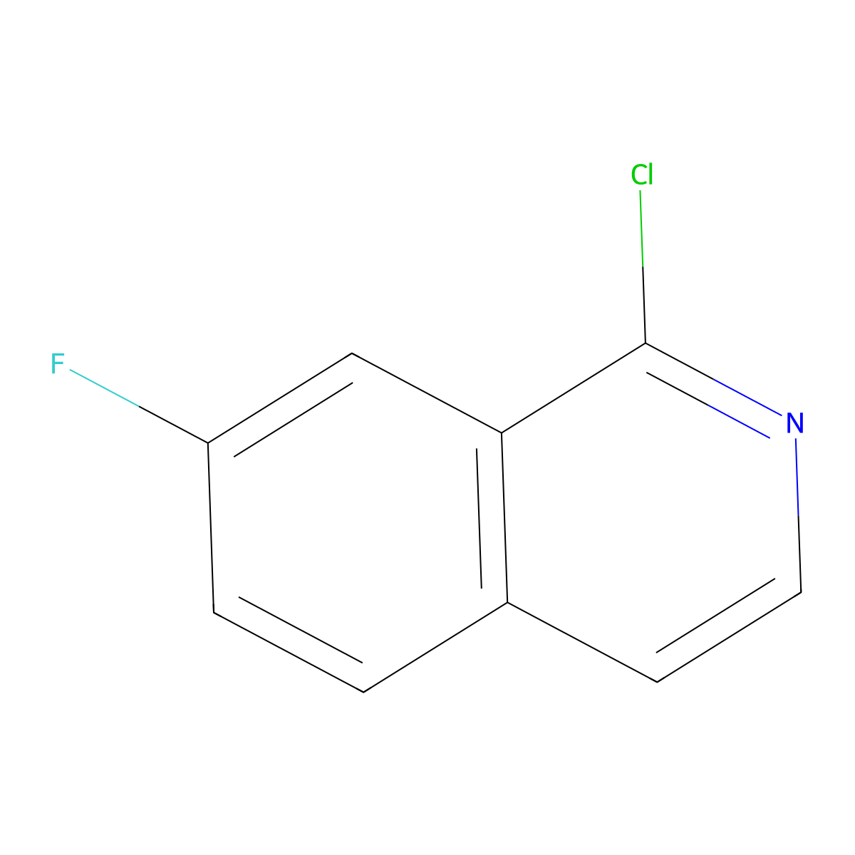 1-Chloro-7-fluoroisoquinoline molecular structure, CAS 630422-89-8