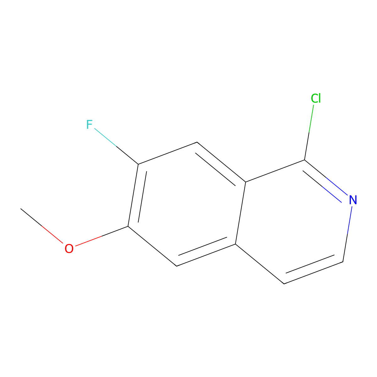 1-Chloro-7-fluoro-6-methoxyisoquinoline molecular structure, CAS 630422-99-0