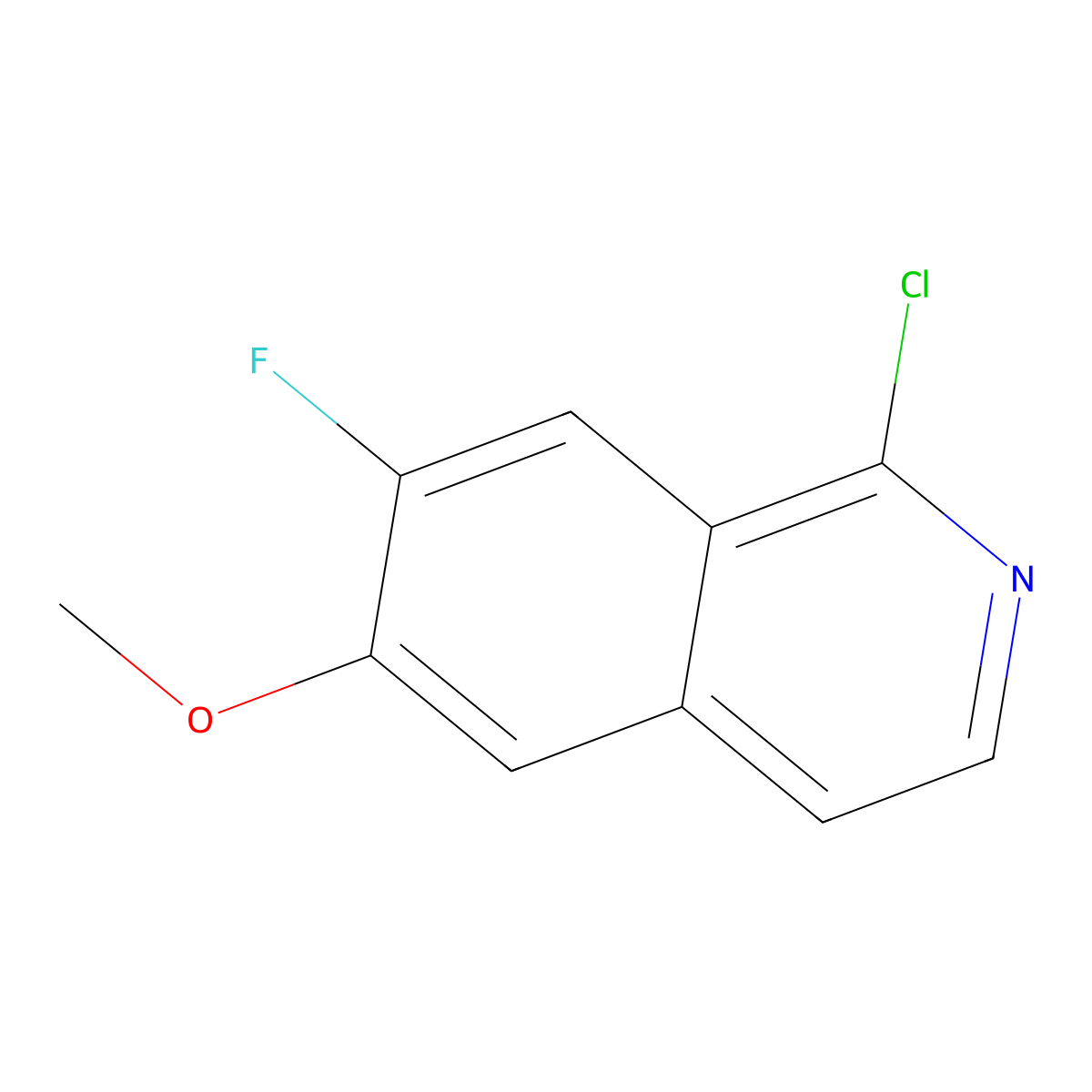 1-Chloro-7-fluoro-6-methoxyisoquinoline molecular structure, CAS 630422-99-0