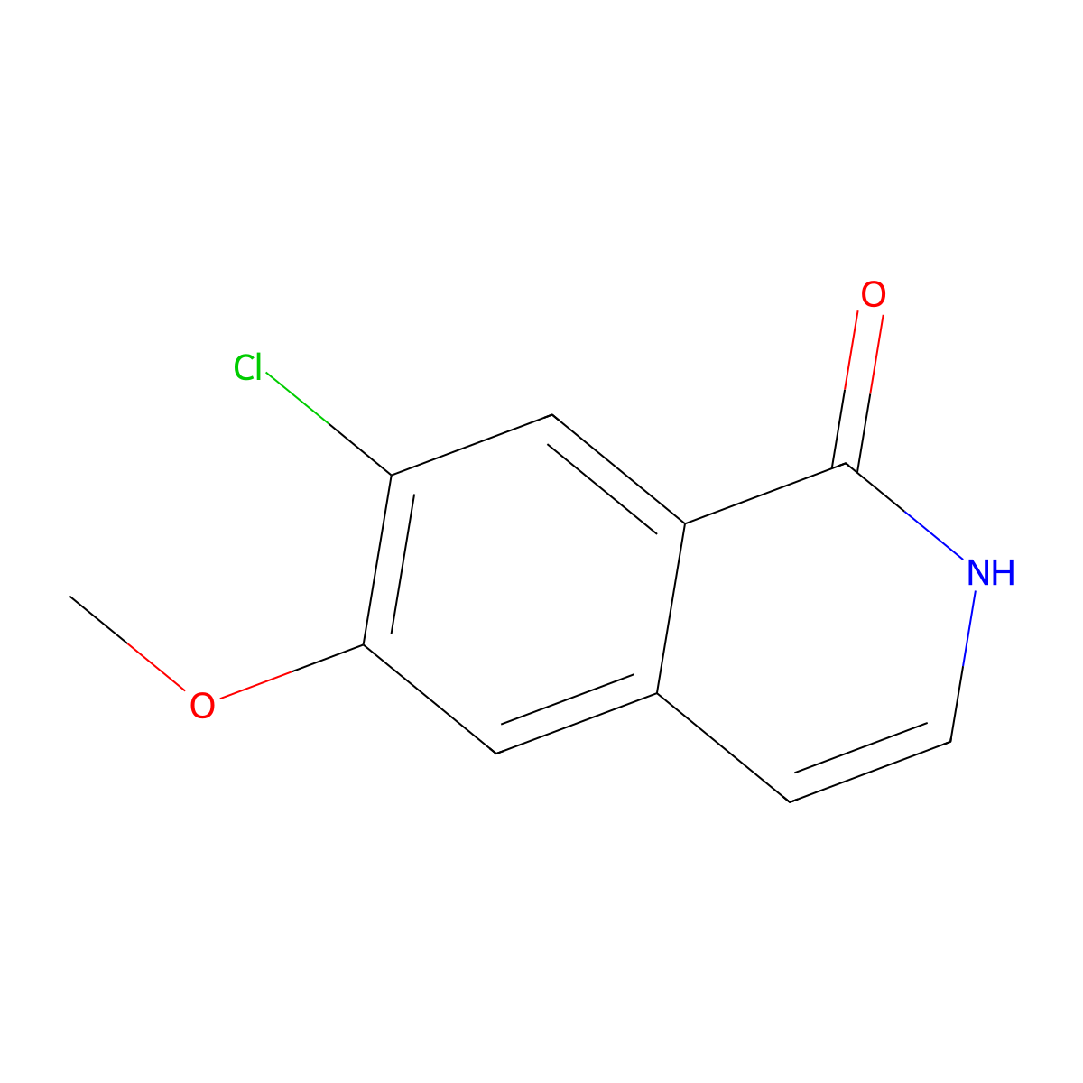 7-Chloro-6-methoxyisoquinolin-1-ol molecular structure, CAS 630423-27-7