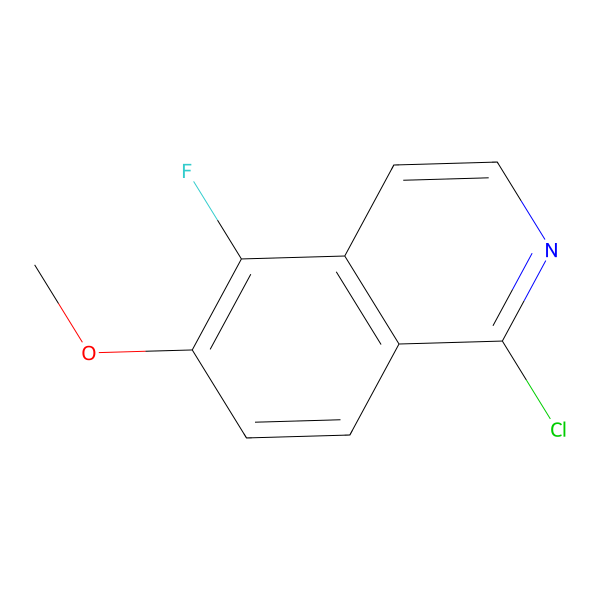 1-Chloro-5-fluoro-6-methoxyisoquinoline molecular structure, CAS 630423-30-2