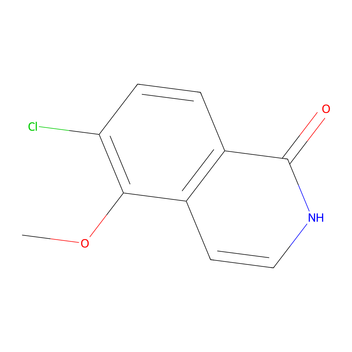 6-chloro-5-methoxyisoquinolin-1(2H)-one molecular structure, CAS 630423-33-5