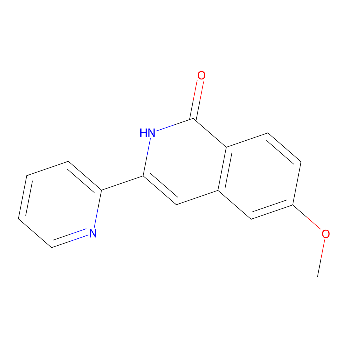 6-Methoxy-3-(pyridin-2-yl)isoquinolin-1(2H)-one molecular structure, CAS 630423-55-1